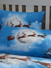 Bedlam Blue Santa Glow in the Dark Christmas Duvet Cover and Pillowcase Set - Image 3 of 4