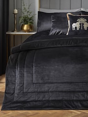 Laurence Llewelyn-Bowen Black Chic Velvet Bedspread - Image 1 of 1