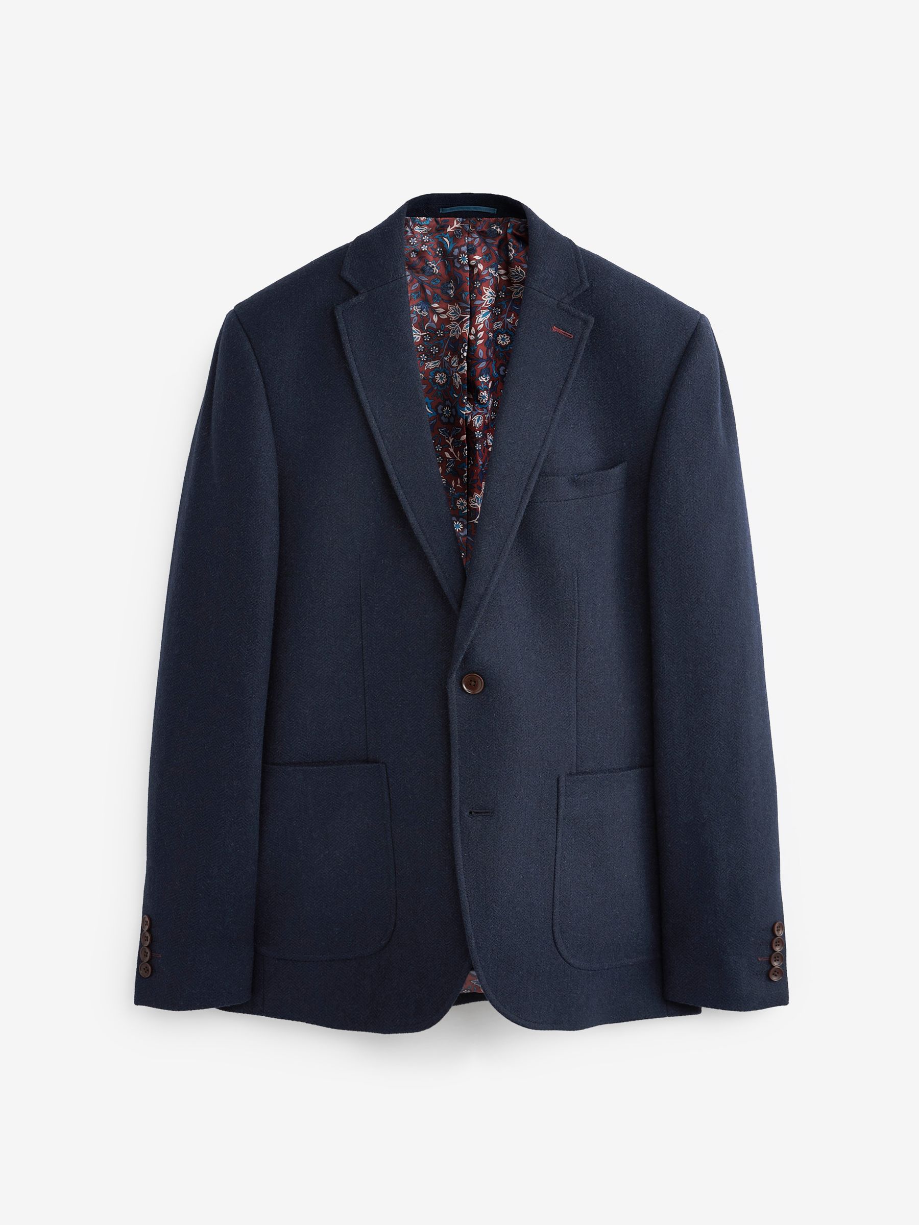Buy Navy Blue Slim Fit Nova Fides Signature Herringbone Wool Blazer from Next South Africa