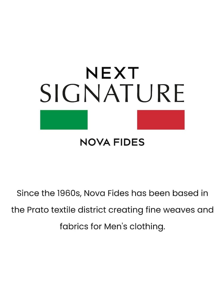 Navy Blue Slim Fit Nova Fides Signature Herringbone Wool Blazer - Image 8 of 8