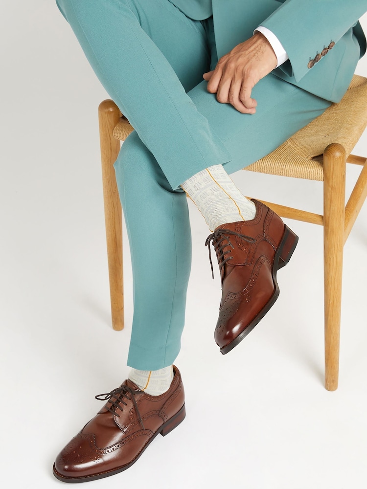 Jones Bootmaker Mens Manning Wide Fit Brogues Shoes - Image 1 of 6
