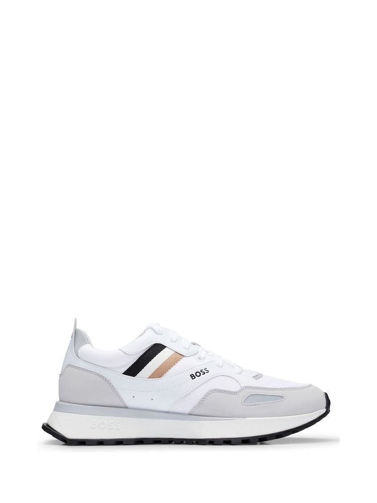 BOSS White Jonah Run Trainers - Image 1 of 4