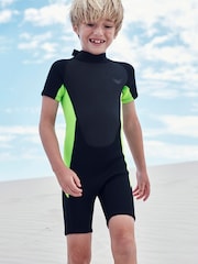 Black and Green Short Sleeve Wetsuit (1-16yrs) - Image 1 of 7