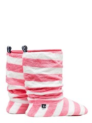 Joules Womens Cream/Pink Stripe Slipper Sock Boots - Image 3 of 6