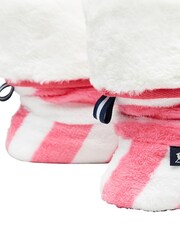 Joules Womens Cream/Pink Stripe Slipper Sock Boots - Image 5 of 6