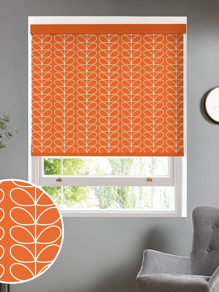 Orla Kiely Orange Linear Stem Made To Measure Roller Blind - Image 1 of 4