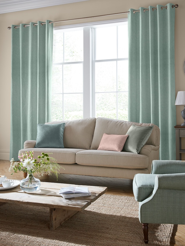 Laura Ashley Duck Egg Blue Easton Made To Measure Curtains - Image 1 of 6
