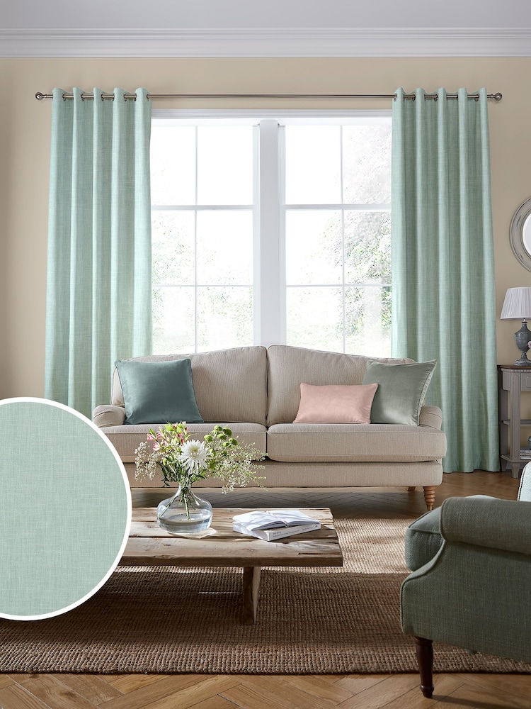 Laura Ashley Duck Egg Blue Easton Made To Measure Curtains - Image 2 of 6