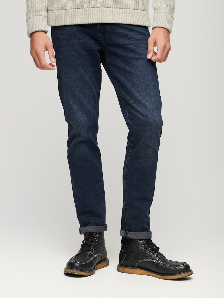 Синий - Superdry хлопковые джинсы - Изображение 1 из 7