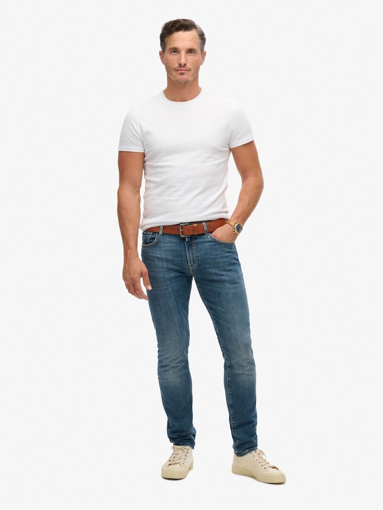Голубой - Superdry хлопковые джинсы - Изображение 1 из 8
