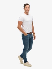 Голубой - Superdry хлопковые джинсы - Изображение 3 из 8