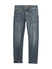 Голубой - Superdry хлопковые джинсы - Изображение 6 из 8