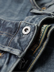 Голубой - Superdry хлопковые джинсы - Изображение 7 из 8