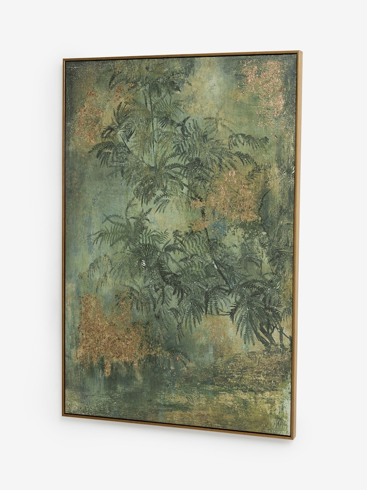 Green Tropic Abstract Framed Canvas Wall Art - Image 4 of 4