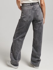 Superdry Grey Organic Cotton Wide Leg Jeans - Image 2 of 5