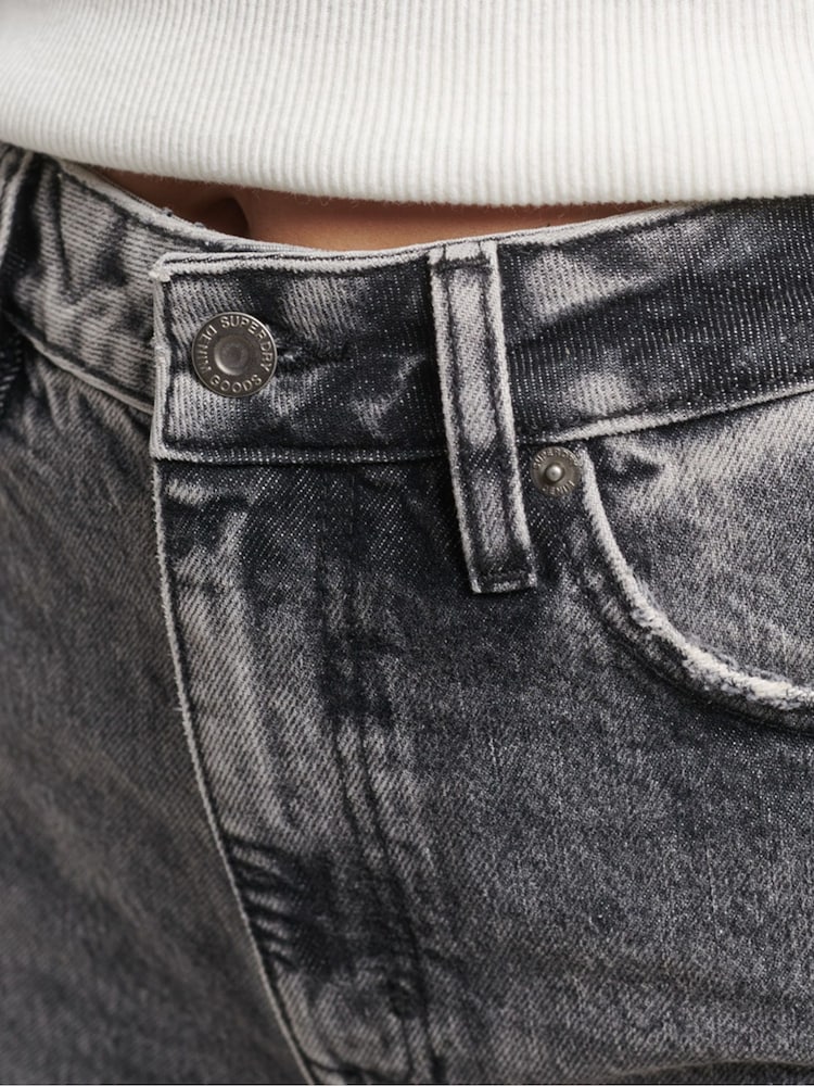 Superdry Grey Organic Cotton Wide Leg Jeans - Image 4 of 5