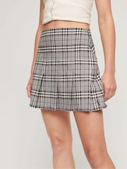 Superdry Grey Vintage Tweed Pleated Mini Skirt - Image 1 of 6