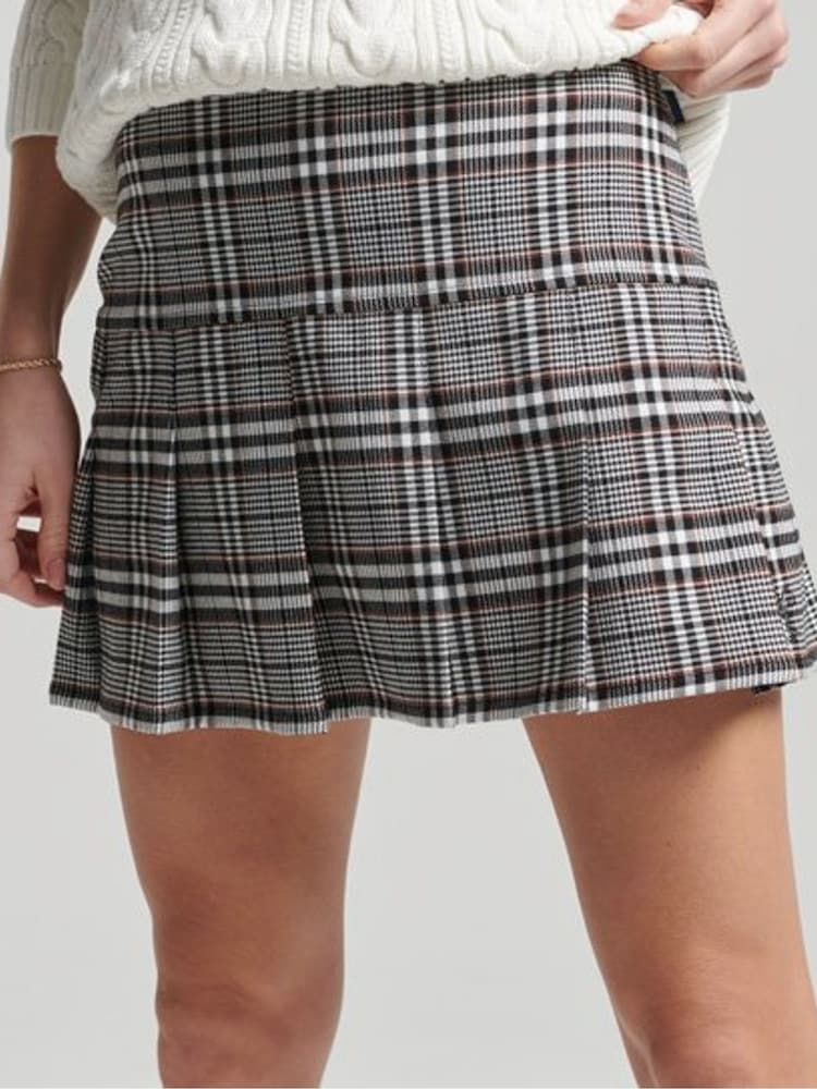 Superdry Grey Vintage Tweed Pleated Mini Skirt - Image 6 of 6