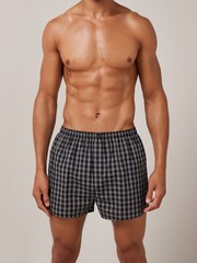Black 4 pack Woven Pure Cotton Boxers - Image 2 of 9
