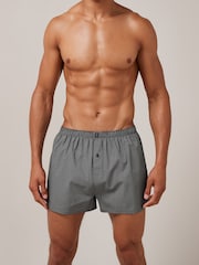 Black 4 pack Woven Pure Cotton Boxers - Image 4 of 9