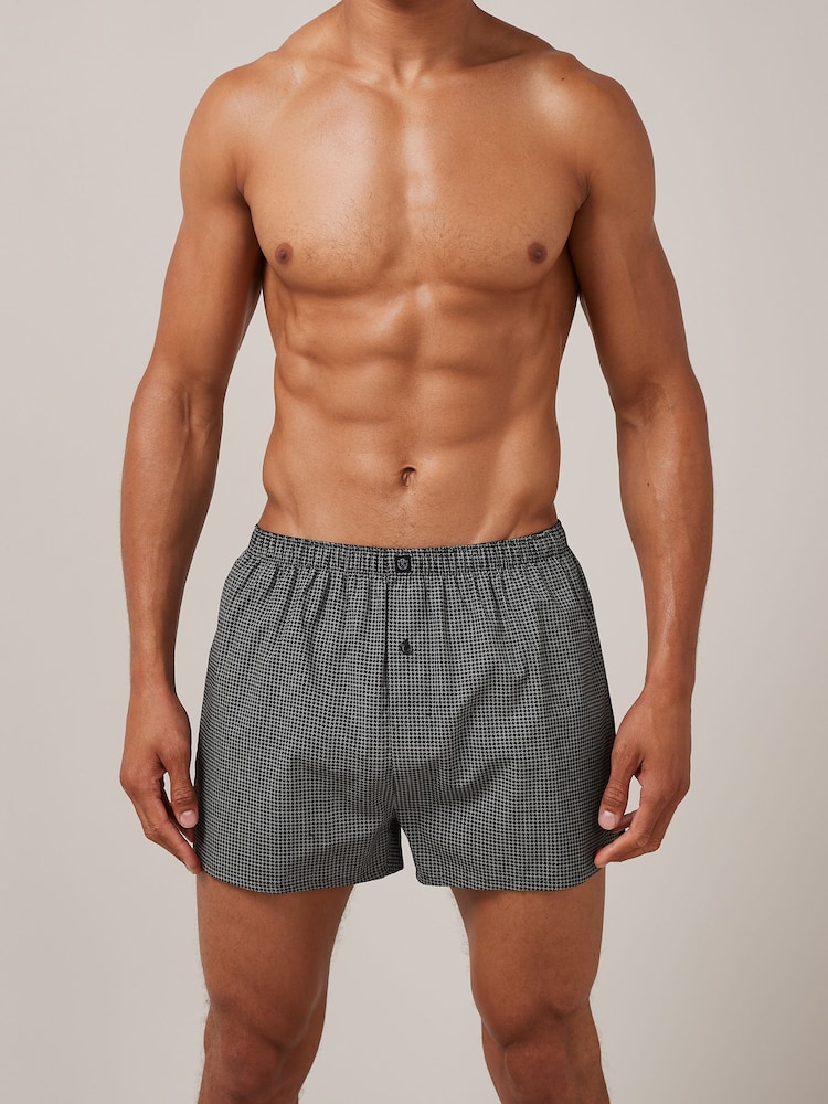 Noir - Boxers tissés en pur coton - Image 4 of 9