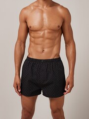 Black 4 pack Woven Pure Cotton Boxers - Image 5 of 9
