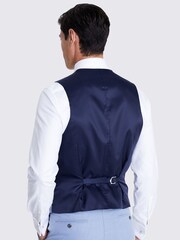 MOSS Blue Tailored Fit Light Flannel Suit Waistcoat - Image 2 of 3