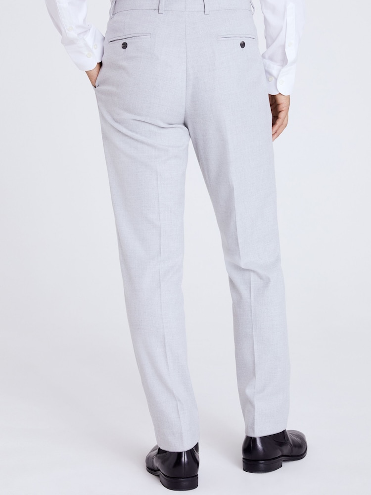 MOSS Light Grey Tailored Fit Flannel Suit Trousers - Image 2 of 3