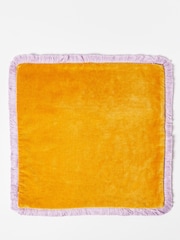 Oliver Bonas Mustard Yellow 100% Cotton Issey Mustard Velvet Fringed Cushion Cover - Image 2 of 4
