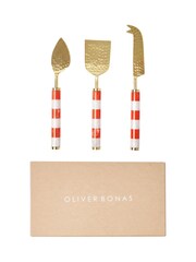Oliver Bonas Orange Candy Stripe Cheese Knives - Image 4 of 4