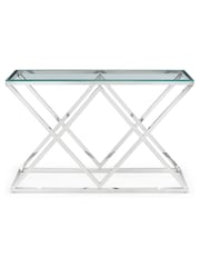 Julian Bowen Silver Biarritz X Frame Console Table - Image 2 of 4