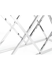Julian Bowen Silver Biarritz X Frame Console Table - Image 3 of 4
