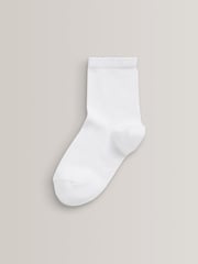 White 5 Pack Cotton Rich School Ankle Socks - Image 2 of 2