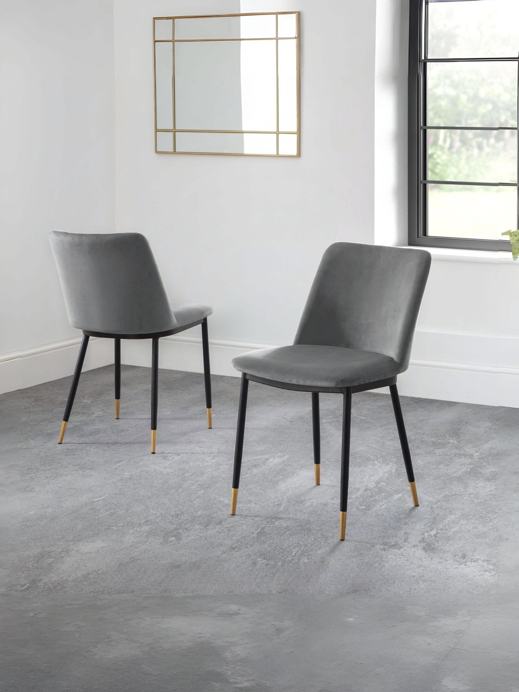 Julian Bowen Unisex Grey Set Of 2 Delaunay Dining Chairs - Image 6