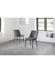 Julian Bowen Set of 2 Grey Delaunay Dining Chairs - Image 1 of 3