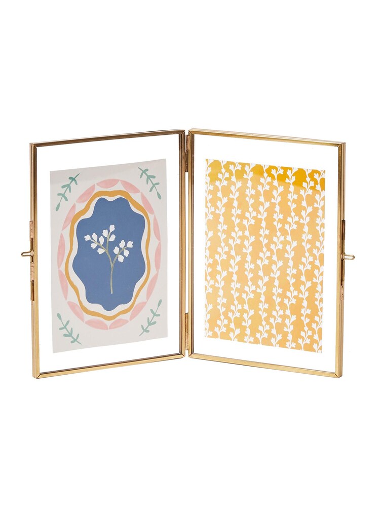 Oliver Bonas Gold/Glass Double Portrait 5x7 Picture Frame - Image 4 of 4