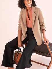 Black Gold Button Detail Smart Wide Leg Jeans - Image 2 of 6