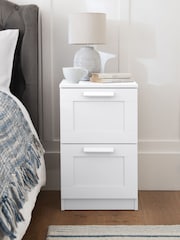 White Flynn 2 Drawer Bedside Table - Image 1 of 10