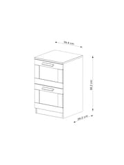 White Flynn 2 Drawer Bedside Table - Image 3 of 10