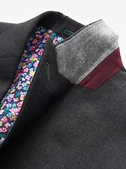 Joules Charcoal Grey Wool Slim Fit Suit: Jacket - Image 11 of 12