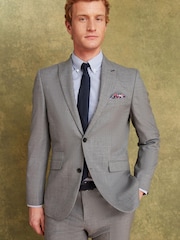Joules Light Grey Wool Slim Fit Suit: Jacket - Image 1 of 11