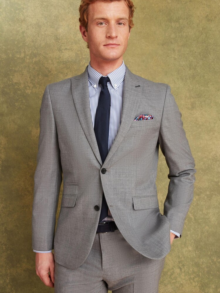 Joules Light Grey Wool Slim Fit Suit: Jacket - Image 1 of 11 Joules Light Grey Wool Slim Fit Suit: Jacket - Image 1 of 11