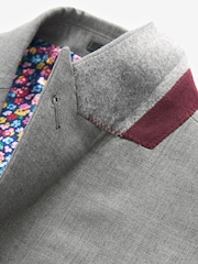 Joules Light Grey Wool Slim Fit Suit: Jacket - Image 11 of 11