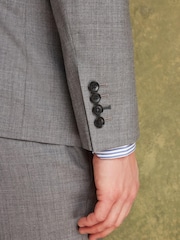 Joules Light Grey Wool Slim Fit Suit: Jacket - Image 4 of 11