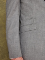 Joules Light Grey Wool Slim Fit Suit: Jacket - Image 5 of 11