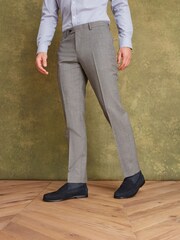 Joules Light Grey Wool Slim Fit Suit: Trousers - Image 1 of 8