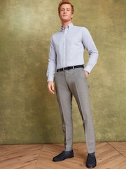 Joules Light Grey Wool Slim Fit Suit: Trousers - Image 2 of 8