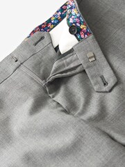 Joules Light Grey Wool Slim Fit Suit: Trousers - Image 6 of 8