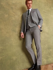 Joules Light Grey Wool Slim Fit Suit Waistcoat - Image 3 of 10