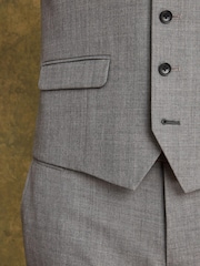 Joules Light Grey Wool Slim Fit Suit Waistcoat - Image 5 of 10
